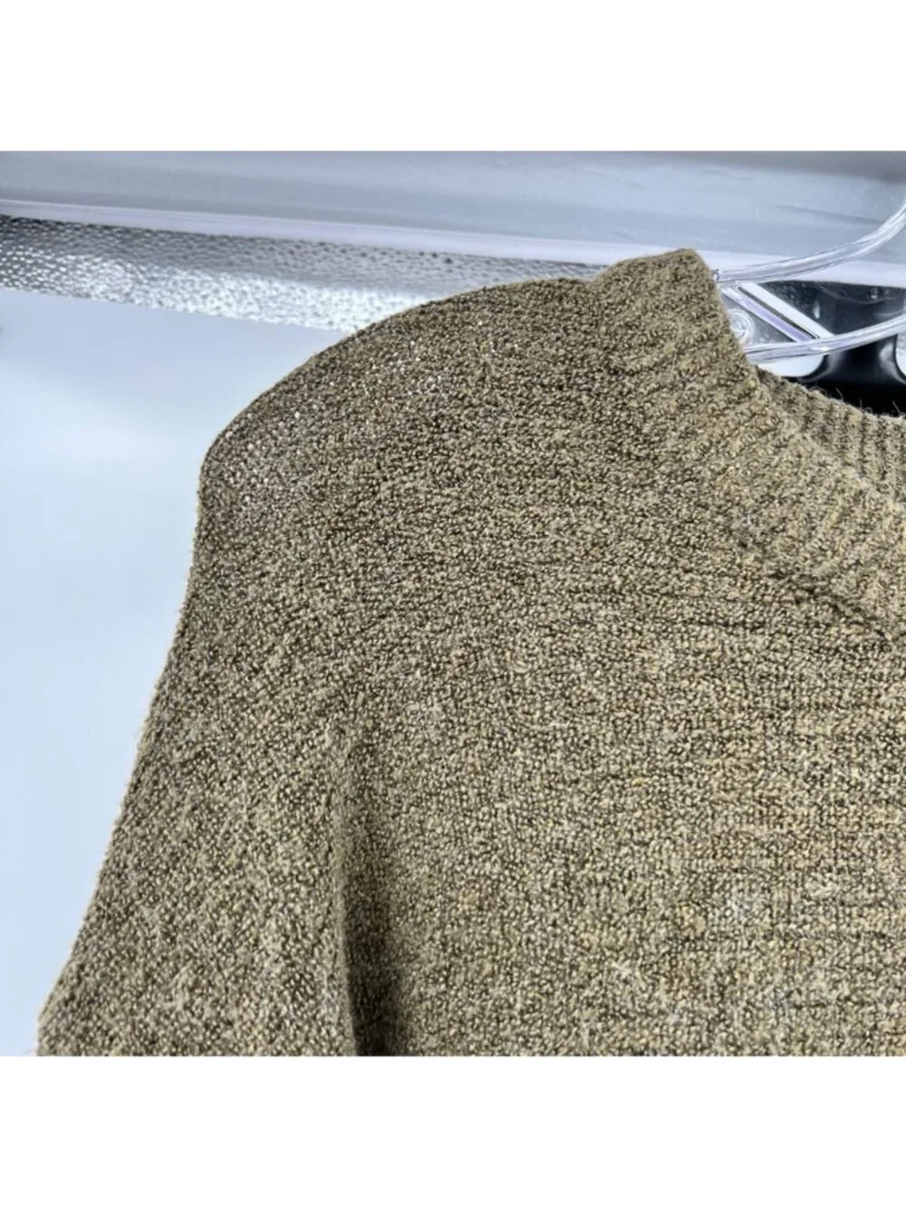 SO Womens Cropped Knit Sweater Lace Up Sides Olive Green Size Small